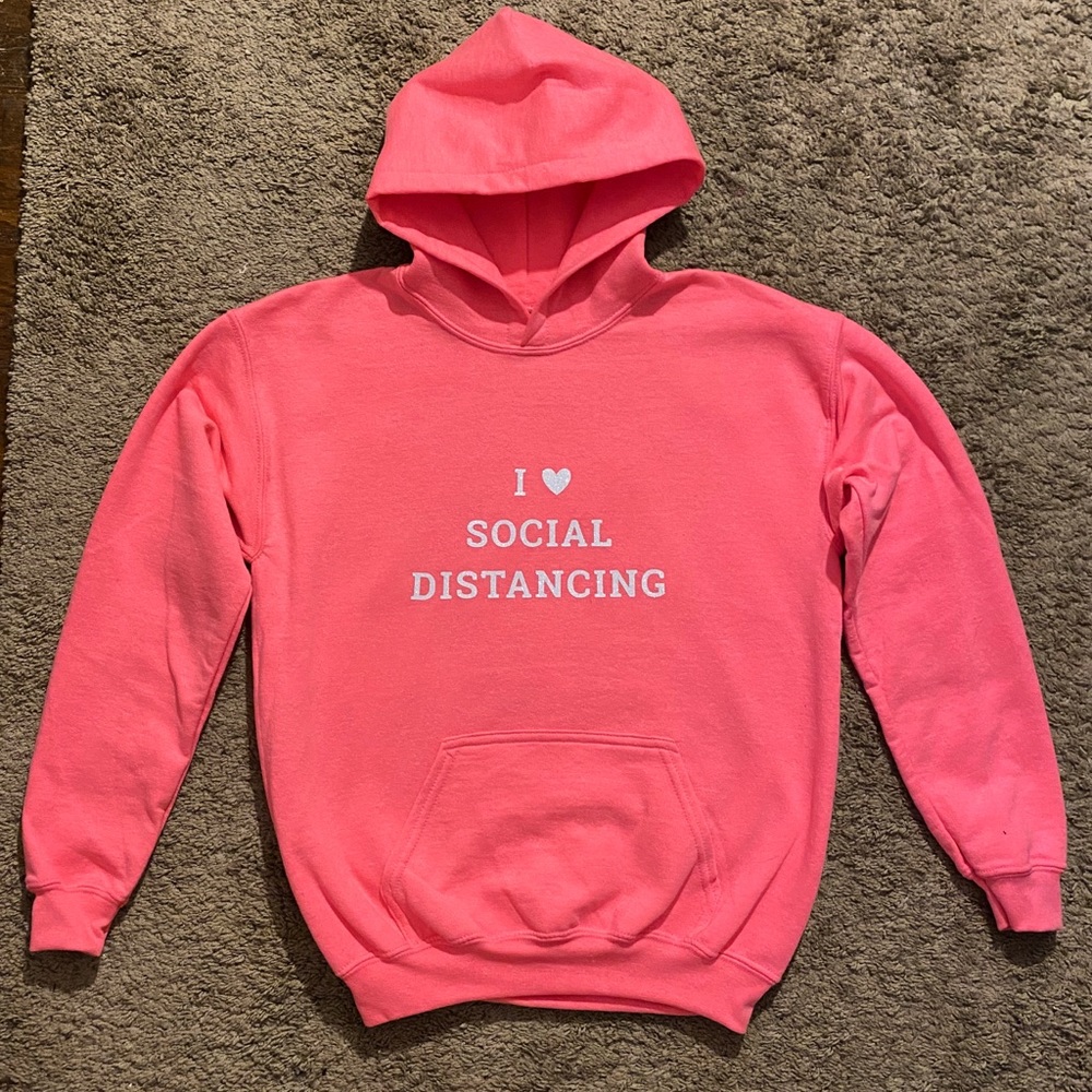 Pink Social Distancing Hoodie